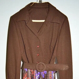 Vintage Brown Multi-Color Southwestern Dress